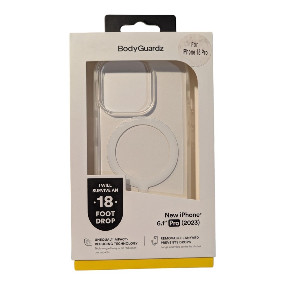 D9. BodyGuardz Ace Pro W/MagSafe Clear Case iPhone 15 Pro (iphone 6.1 Pro 2023)
